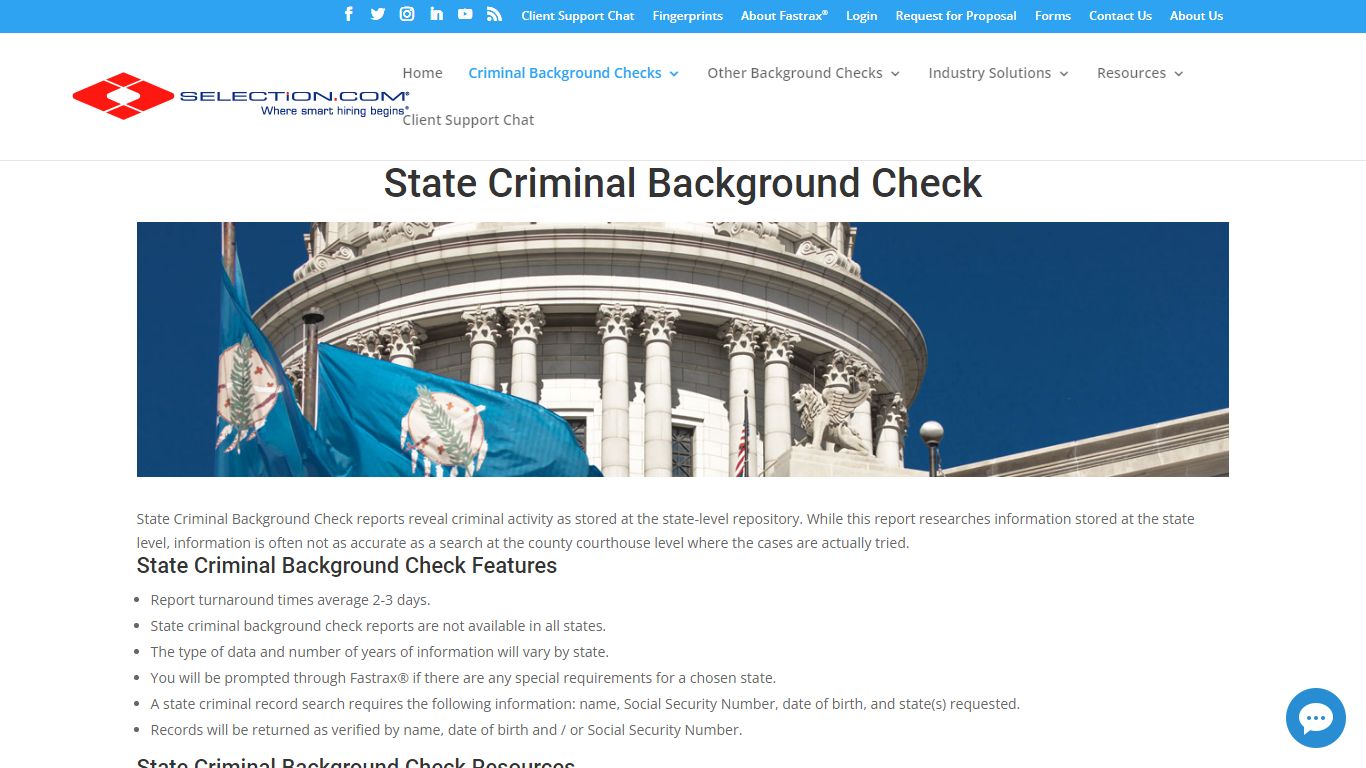 State Criminal Background Check - SELECTiON.COM